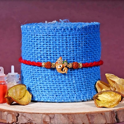 Golden Ganesh Rakhi