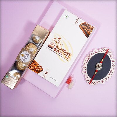 Kundan Rakhi with Rochers and Almond Brittle