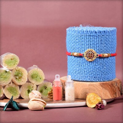 Rakhi with Yummy Pista Rolls