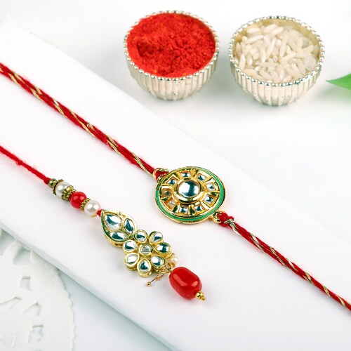 Buy Kundan Bhaiya Bhabhi Rakhi