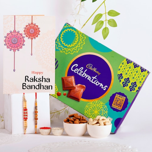 97757_Nutty Affection And Beaded Rakhis Hamper