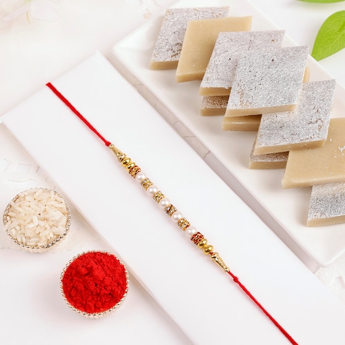 Buy Antique Finish Rakhi And Kaju Katli 250 gm