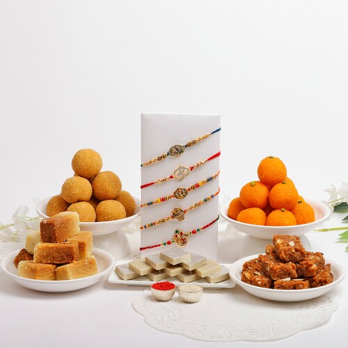 Buy Celebration Rakhi Gift Pack with Premium Sweets