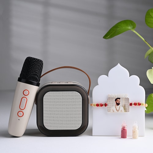 Buy Personalized Rakhi With Karaokare Speaker with Wireless Mic