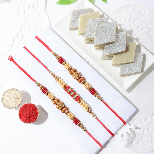 Buy Rakhi Set with Kaju Katli