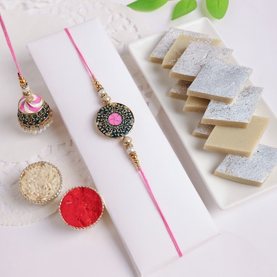 Rakhi With Kaju Katli