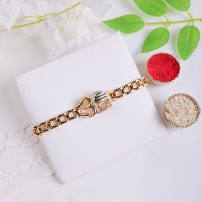 Exclusive Golden Bracelet Rakhi