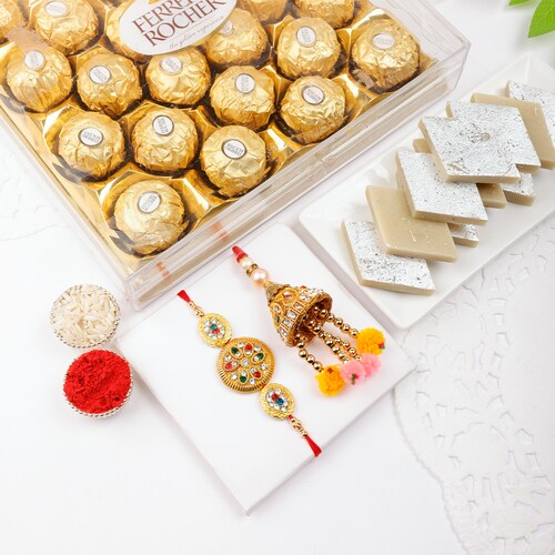 Buy Bhaiya Bhabhi Rakhi with Delicious Ferrero