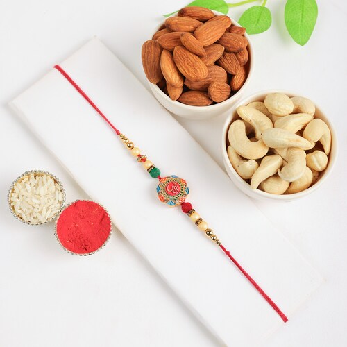 Buy Crush Filled Dry Fruits Rakhi Combo