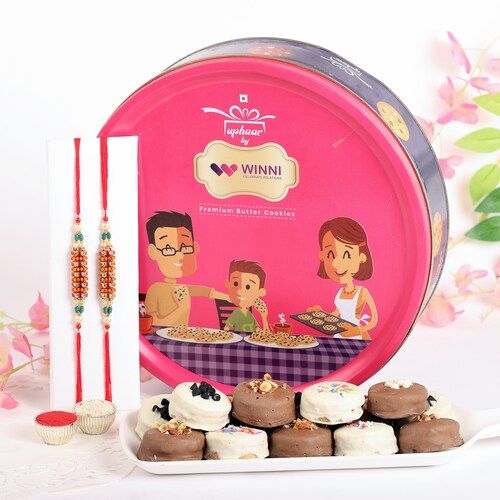 Buy Triple Rakhi Treat with Premium Choocolate Cookies