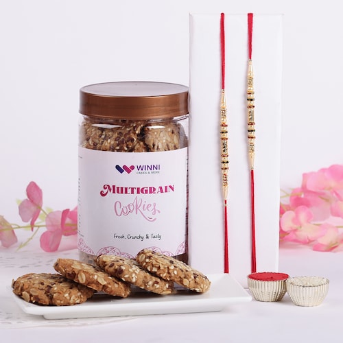 Buy Rakhi Set with Nutritious Multigrain Cookie Jar