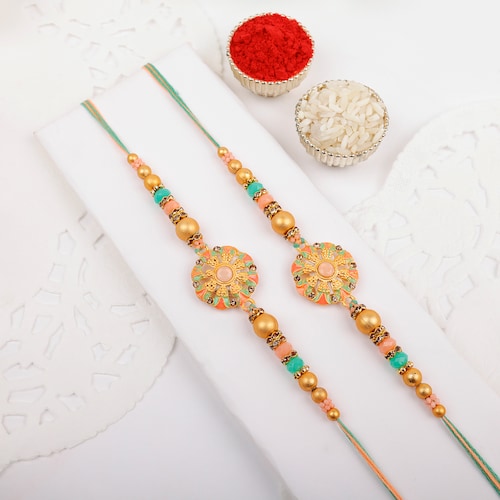 Buy Floral Mandala Set of 2 Rakhi