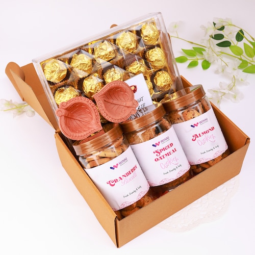 Buy Festive Gourmet Cookie and Diya Gift Set