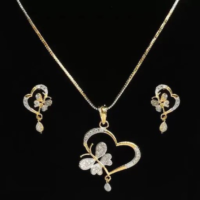 Radiant Butterfly Heart Pendant
