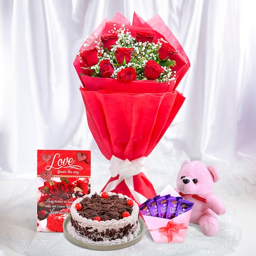 Buy Red Roses with Love Surprise