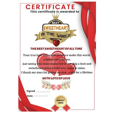 Best Sweetheart Award Gift for Valentine