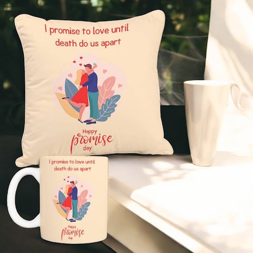 Buy Promise Day Special Cushion Mug Delight