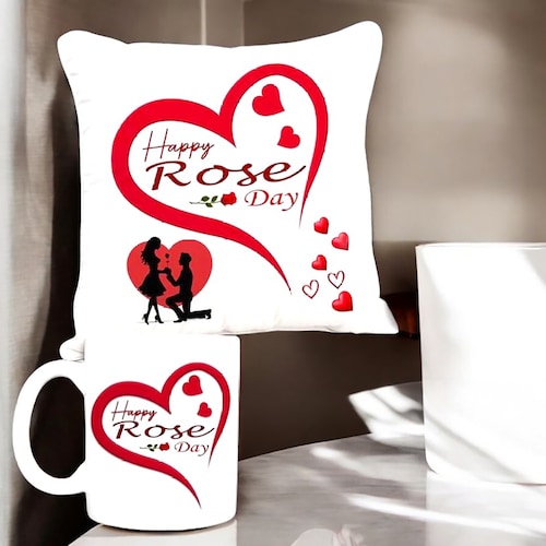 Buy Valentine Rose Day Cushion Combo