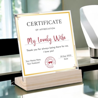 Best Wife Award Gift Frame