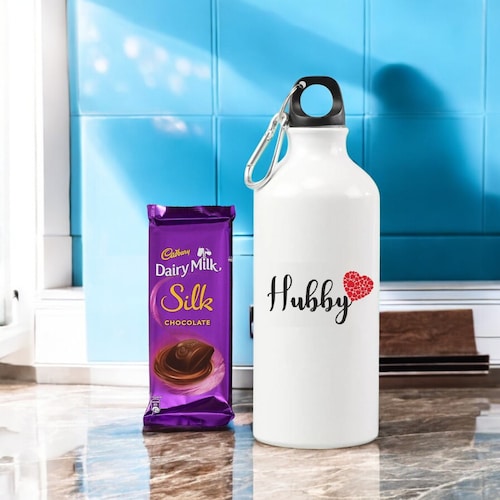 Buy Personalized Valentine Hubby Bottle Chocolate Duo