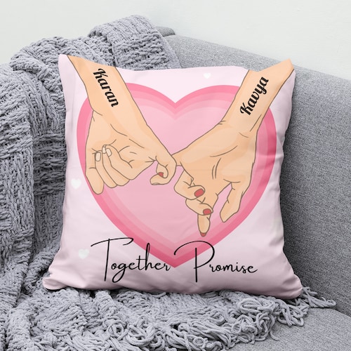 Buy Personalised Pinky Promise Valentine Cushion