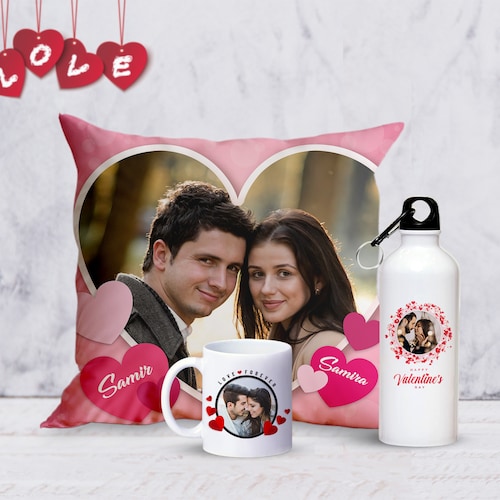 Buy Best Valentine Personalised Cushion Mug Combo