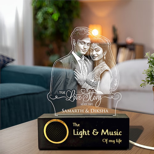 Buy Personalized Love Story Valentine Gift with Speaker Base