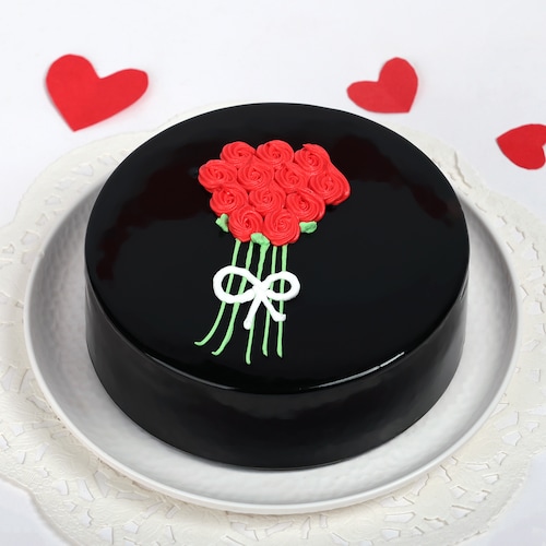 Buy Flowers Bunch Truffle Cake