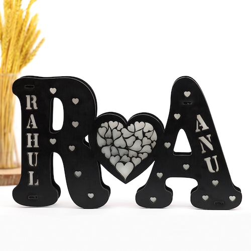 Buy Personalised Alphabet Valentines Couple Lamp