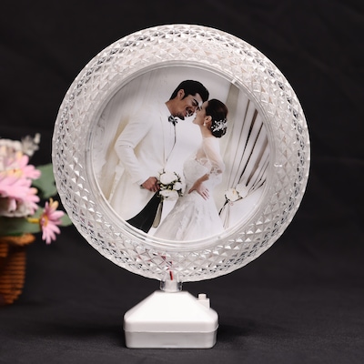 Personalised Crystal Valentines Photo Lamp