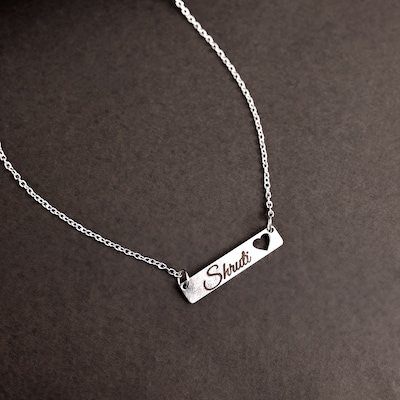 Personalised Heart Shape Cut Necklace