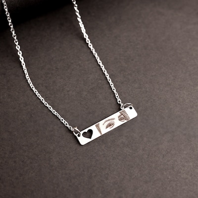 Personalised Charming Heart Cut Necklace