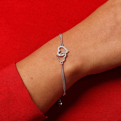 Heart to Heart Silver Bracelet