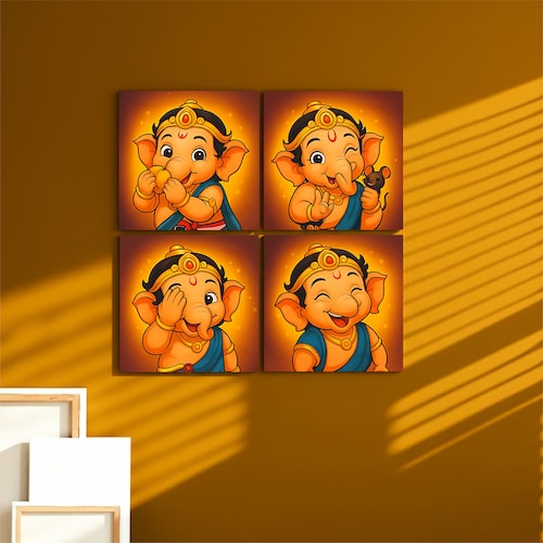 Buy Bal Ganesha Wall Frame Set Of 4