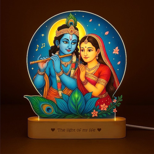 Buy Radha Krishna Led Lamp with Uv Printed Acrylic