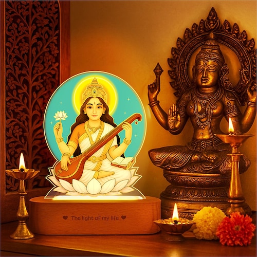 Buy Saraswati Led Lamp with Uv Printed Acrylic