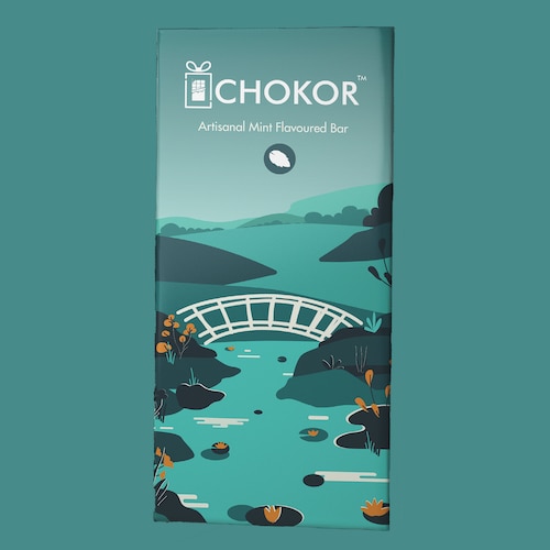 Buy Chokor Artisanal Mint Flavoured Chocolate Bar 100 gm
