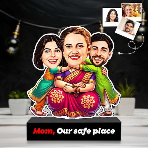 Buy Personalized Mom Our Safe Place Caricature Frame