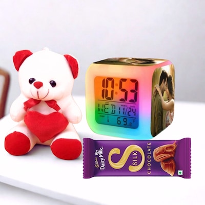 Personalised Clock with Sweet Surprise Combo