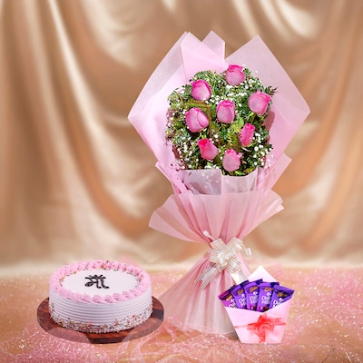 Sweet Pink Mom Surprise with Chocolates