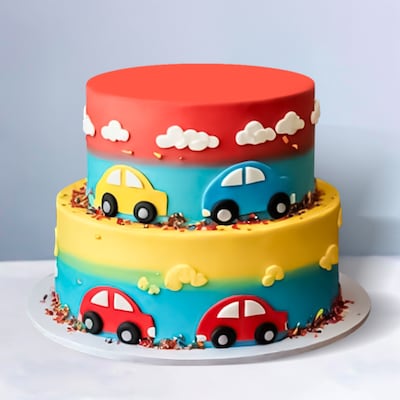 Car Theme Birthday Cake