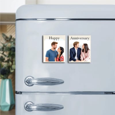 Personalised Happy Anniversary Fridge Magnet Set