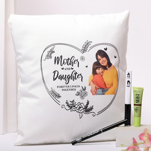 Buy Personalized Mother Daughter Cushion with Beauty Kit