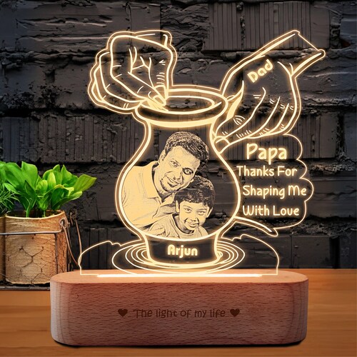 Buy Personalized Pottery Themed Lamp With Dad and Kid Photo