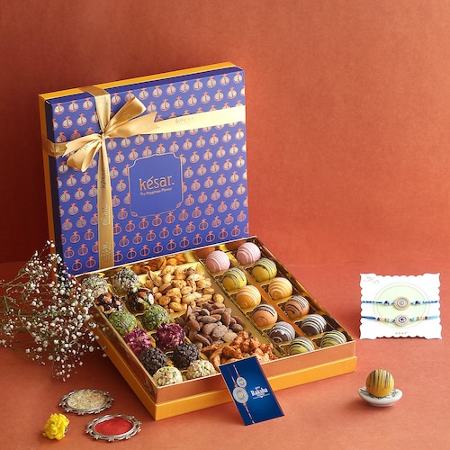 Buy Royal Rishte Mithai and Dryfruit Rakhi Gift Box