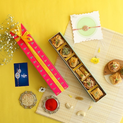 Exotic Turkish Baklava Rakhi Gift Box