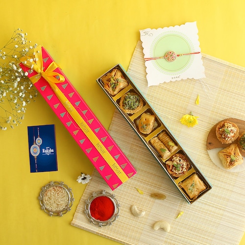 Buy Exotic Turkish Baklava Rakhi Gift Box