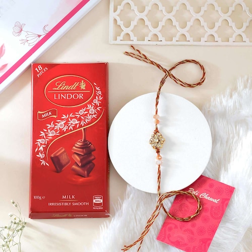 Buy Single Rakhi With Lindt Chocolate