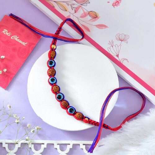Buy Rudraksha and Evil Eye Protection Rakhi