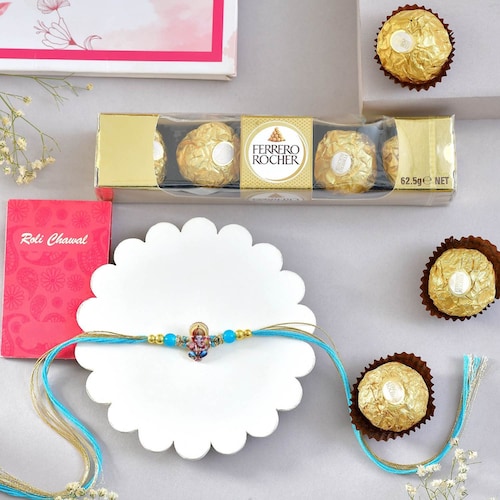 Buy Ganesha Rakhi with 5 Pcs Ferrero Rocher